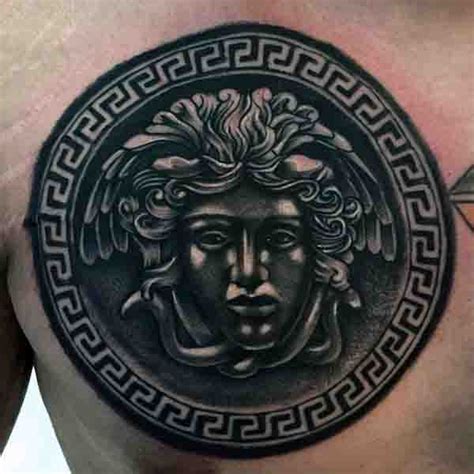 versace chest tattoo|medusa full body tattoo.